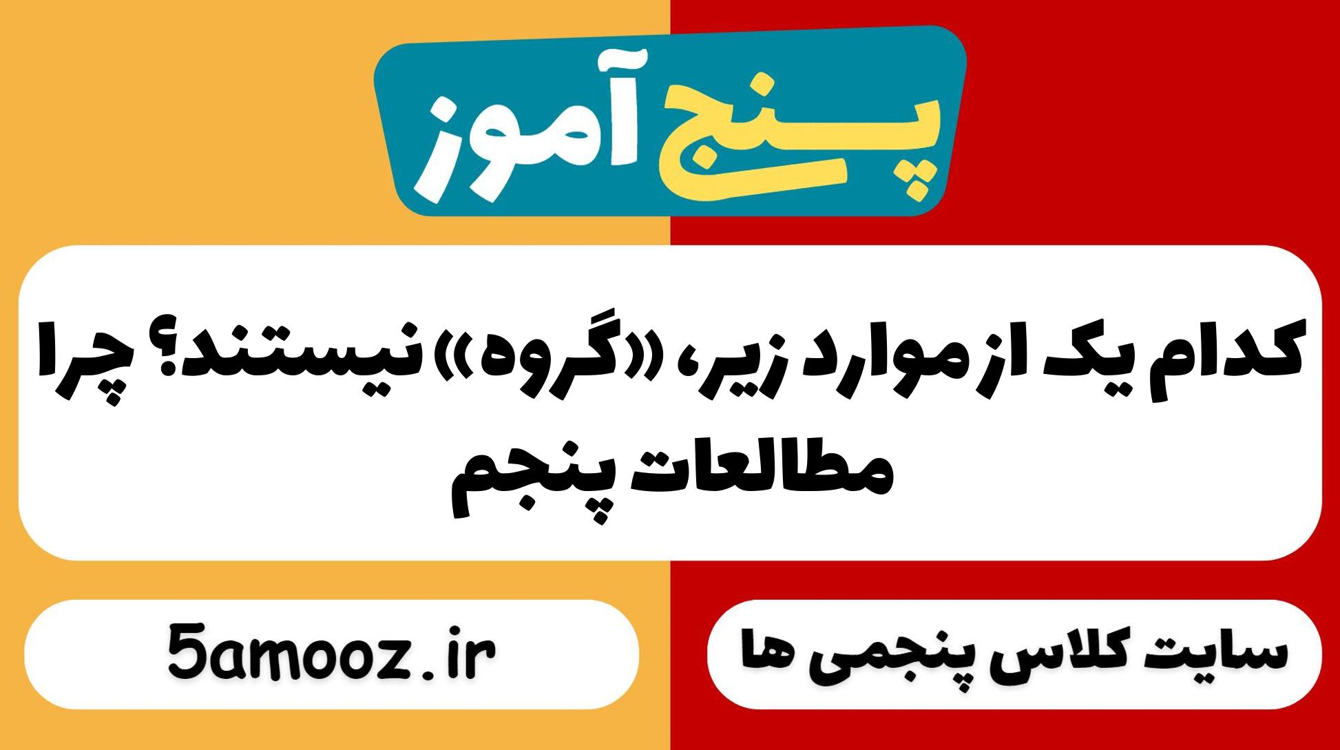 کدام یک از موارد زیر، «گروه» نیستند؟ چرا